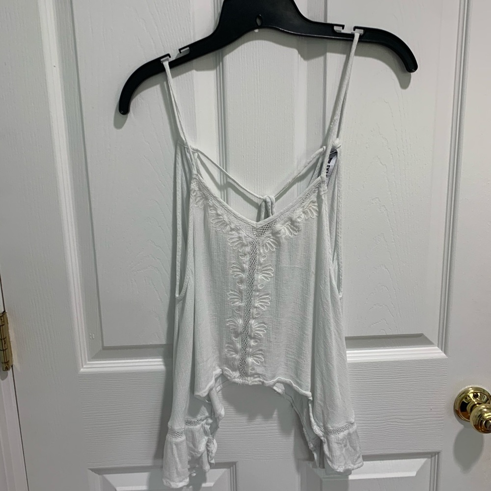 DESIGN LAB flowy tank top with mesh detail